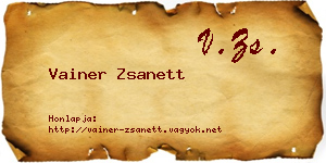 Vainer Zsanett névjegykártya
